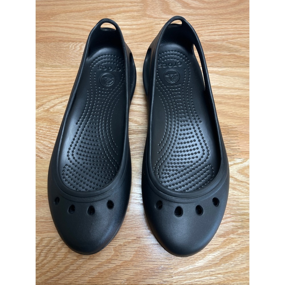 Crocs Kadee Black Ballet Flats Womens Size 7 Slip On Comfort Shoes 11215